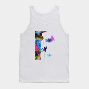 Rock climbing extreme sport man Tank Top